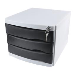 Ops Evrak Rafı Çekmeceli Plastik Kilitli 3 LÜ Siyah -Cmc203s