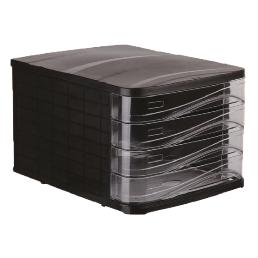 Ark Evrak Rafı Çekmeceli Plastik 4 Lü Siyah 4444 -4444